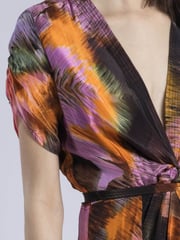 Religion Orange Crest Maxi Wrap Dress In Silky Fabric In Obscure Print - Image 2 of 6