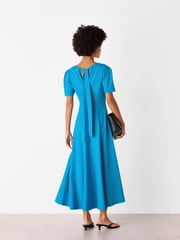 Whistles Blue Panel Detail V-Neck Maxi Dress - Image 2 of 5