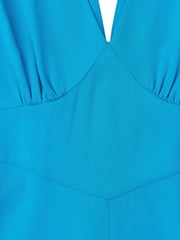 Whistles Blue Panel Detail V-Neck Maxi Dress - Image 5 of 5