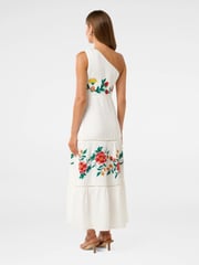 Forever New White Ollie One Shoulder Maxi Dress With A Touch Of Linen - Image 2 of 4
