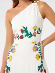 Forever New White Ollie One Shoulder Maxi Dress With A Touch Of Linen - Image 3 of 4