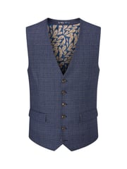 Skopes Blue Woolf Check Tailored Fit Suit Waistcoat - Image 3 of 4