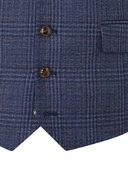 Skopes Blue Woolf Check Tailored Fit Suit Waistcoat - Image 4 of 4