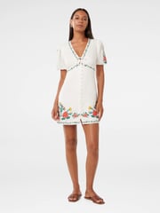 Forever New White Pure Linen Veanne Embroidered Tea Mini Dress - Image 5 of 5