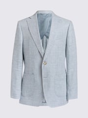MOSS Blue Tailored Fit Light Linen Jacket - Image 5 of 5