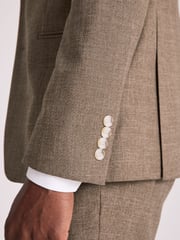 MOSS Brown Slim Fit Slub Jacket - Image 4 of 5