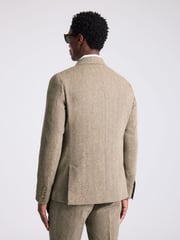 MOSS Brown Slim Fit Gold Herringbone Jacket - Image 3 of 5