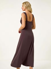 Roman Brown Petite Petite Twist Front Stretch Strappy Dress - Image 3 of 5