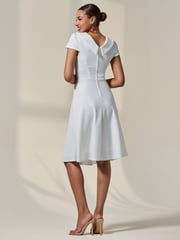 Jolie Moi White Collared Cap Sleeve Midi Dress - Image 2 of 6