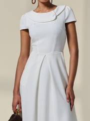 Jolie Moi White Collared Cap Sleeve Midi Dress - Image 6 of 6