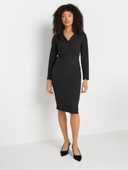 M&Co Black Midi Tuxedo Dress - Image 1 of 5