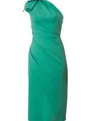 Chi Chi London Lime Green One Shoulder Wrap Detail Midi Dress - Image 4 of 5