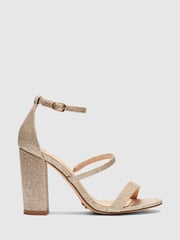 Novo Gold Regular Fit Penguin Double Strap Gliiter Heeled Sandal - Image 2 of 3