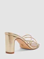 Novo Gold Regular Fit Ubari Strappy Heeled Mule - Image 2 of 2