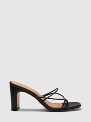 Novo Black Regular Fit Ubari Strappy Heeled Mule - Image 1 of 2