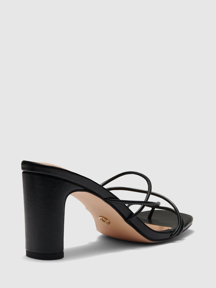 Novo Black Regular Fit Ubari Strappy Heeled Mule - Image 2 of 2