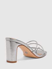 Novo Silver Regular Fit Ubari Strappy Heeled Mule - Image 2 of 2