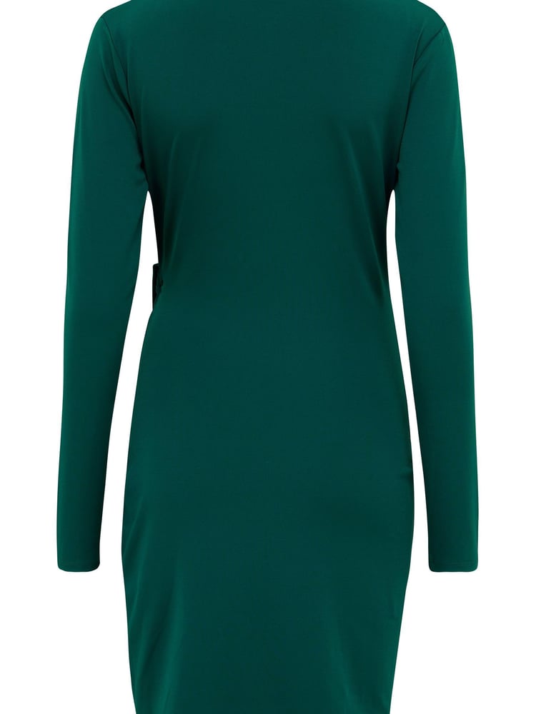 Pour Moi Green Bryony Slinky Recycled Jersey Wrap Mini Dress - Image 5 of 5
