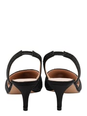 Ravel Black Satin Kitten-Heel Slingback Shoes - Image 3 of 4
