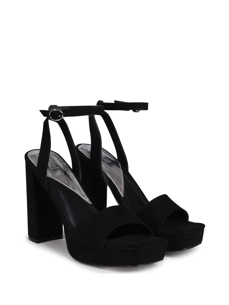 Linzi Black Gloria Platform Heeled Sandal With Wrap Around Ankle Strap - Image 2 of 4