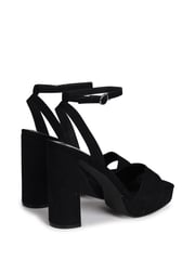 Linzi Black Gloria Platform Heeled Sandal With Wrap Around Ankle Strap - Image 3 of 4