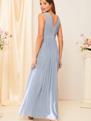 Lipsy Blue Empire Sleeveless Bridesmaid Maxi Dress - Image 2 of 4