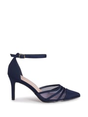 Linzi Navy Blue Serri Court Stiletto Heel With Mesh Front Detail - Image 2 of 4