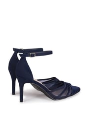 Linzi Navy Blue Serri Court Stiletto Heel With Mesh Front Detail - Image 4 of 4
