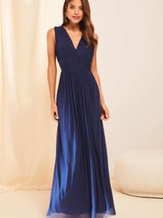 Lipsy Navy Empire Sleeveless Bridesmaid Maxi Dress - Image 1 of 4