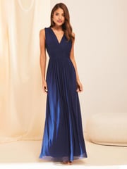 Lipsy Navy Empire Sleeveless Bridesmaid Maxi Dress - Image 4 of 4