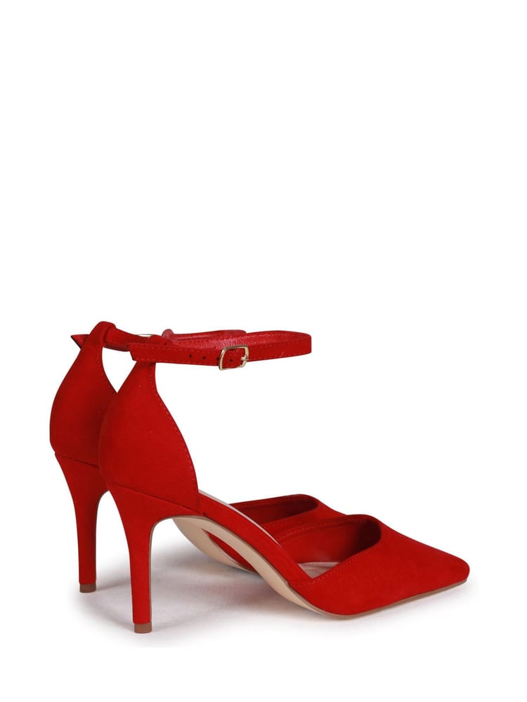 Linzi Red Maci Stiletto Court Heel With Ankle Strap - Image 4 of 4