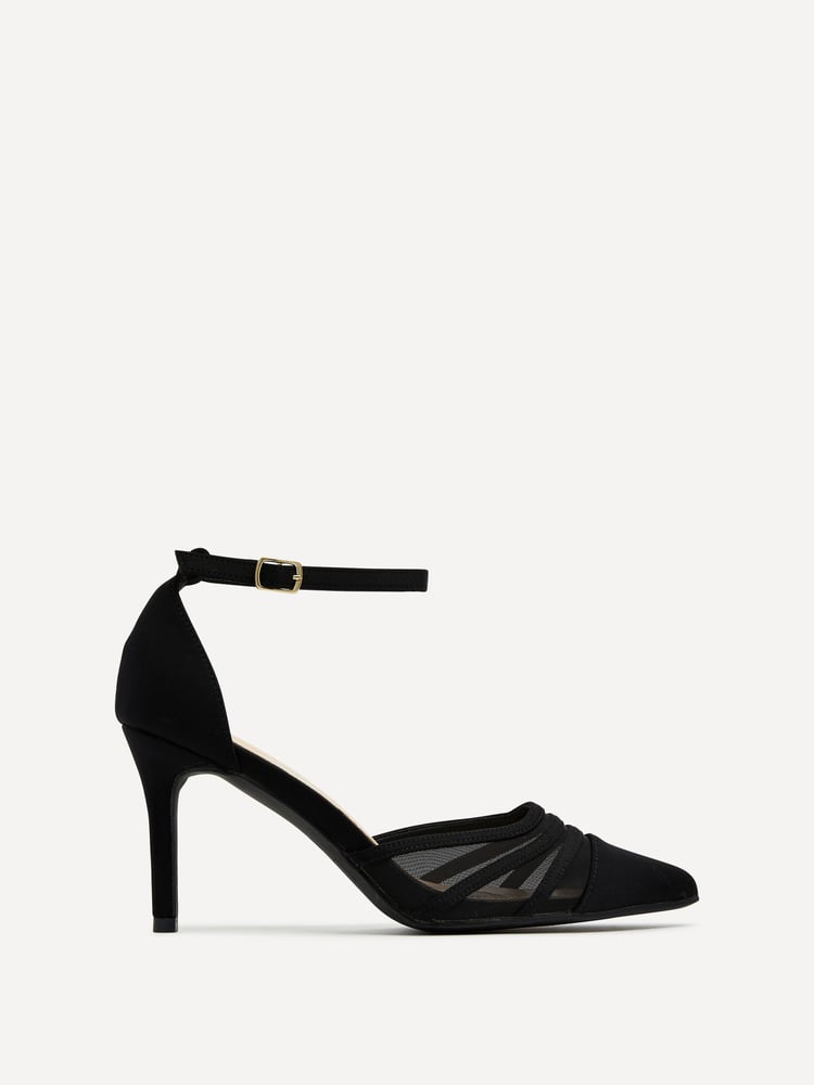 Linzi Black Black Serri Court Stiletto Heel With Mesh Front Detail - Image 2 of 5