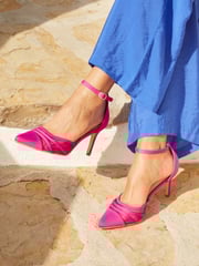 Linzi Pink Fuchsia Serri Court Stiletto Heel With Mesh Front Detail - Image 1 of 5