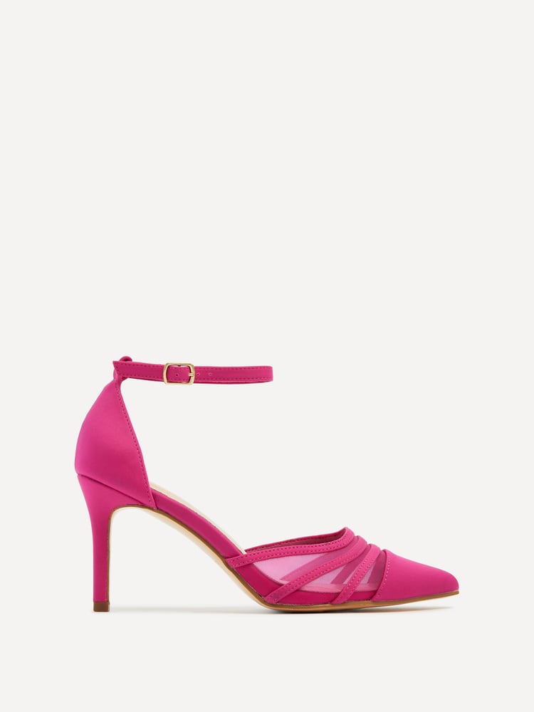 Linzi Pink Fuchsia Serri Court Stiletto Heel With Mesh Front Detail - Image 2 of 5