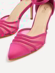 Linzi Pink Fuchsia Serri Court Stiletto Heel With Mesh Front Detail - Image 4 of 5