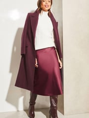 Lipsy Berry Red Satin Bias Cut Midi Skirt - Image 4 of 4