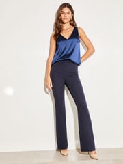 Lipsy Navy Blue V Neck Satin Trim Vest - Image 3 of 4