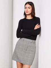Lipsy Black Grey Check Mini skirt - Image 1 of 4
