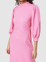 Closet Pink Midi Puff Sleeve Dress - Image 4 of 5