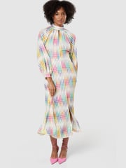 Closet Cream Multi High Neck Dress - Image 2 of 5
