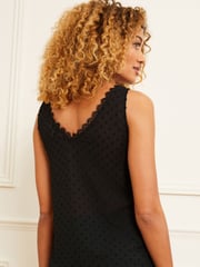Love & Roses Black V Neck V Back Woven Vest - Image 3 of 4