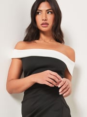 Lipsy Monochrome Bardot Midi Dress - Image 4 of 4