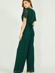 Yumi Emerald Green Lace Jumpsuit - Image 3 of 5