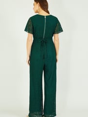 Yumi Emerald Green Lace Jumpsuit - Image 4 of 5