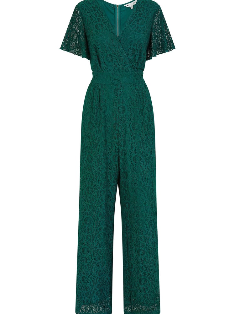 Yumi Emerald Green Lace Jumpsuit - Image 5 of 5