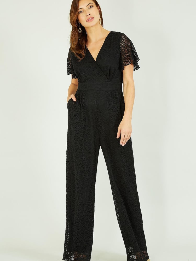 Yumi Black Lace Jumpsuit - Image 1 of 5