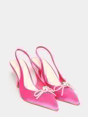 Long Tall Sally Pink Diamante Slingback Court - Image 2 of 5