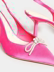 Long Tall Sally Pink Diamante Slingback Court - Image 5 of 5