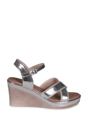 Linzi Silver Joslyn Wedge Espadrille With Cross Front Embellished Straps - Image 2 of 4