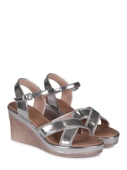 Linzi Silver Joslyn Wedge Espadrille With Cross Front Embellished Straps - Image 3 of 4